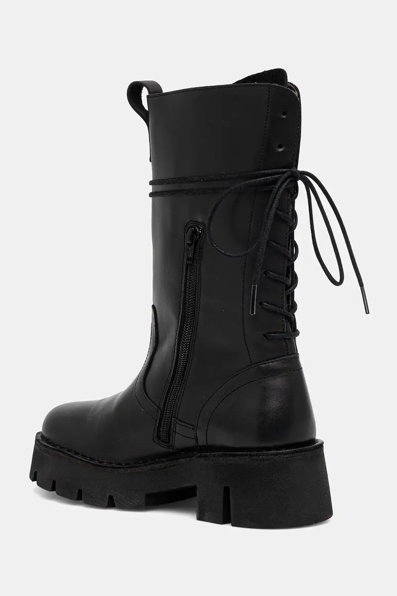 stivaletti alla caviglia in pelle BERF160FLY donna colore nero P211160000 miniatura 3