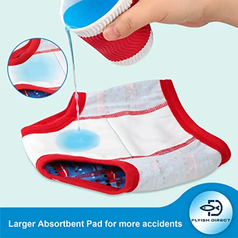 FLYISH DIRECT Mutandine di Apprendimento per vasino, Pantaloni da Allenamento per Bambini con Struttura a 6 Strati, Morbidi e Confortevoli, Auto, 100/3T miniatura 2