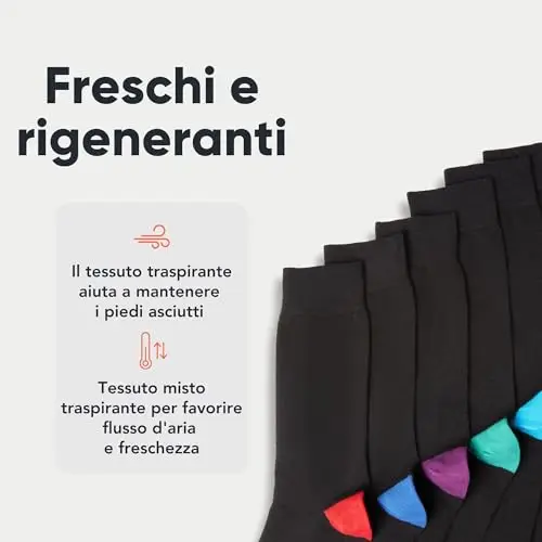 FM London confezione da 12, calzini eleganti da uomo, traspiranti, tinta unita, con motivi e neri, Grigio/Tacco e Punta miniatura 3