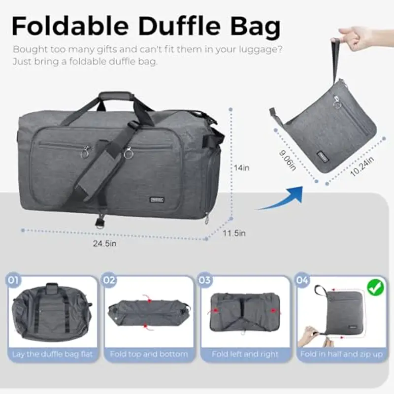 Fmeida Borsone da viaggio Uomo Grigio 1601151 miniatura 3