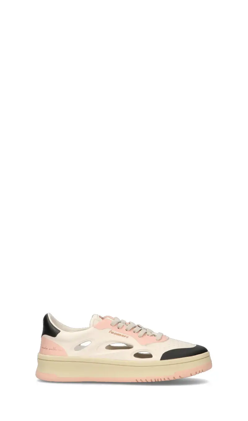 Sneaker donna bianca/rosa in pelle Vario