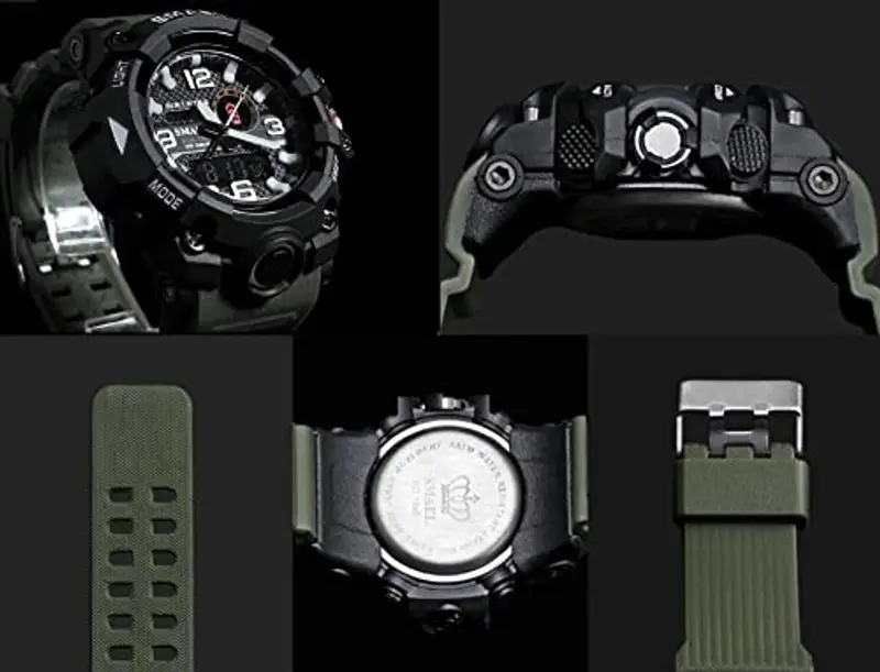 Fomtty Orologi Militari Uomo, Orologio da Uomo Analogico e Digitale, Orologio Sportivo, Impermeabile Orologio LED con Cronometro Digitale Orologio Luxury Casual Wristwatch (Army Green) miniatura 3