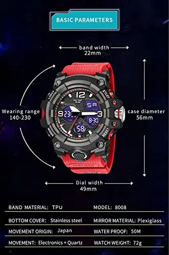 Fomtty Orologi Militari Uomo, Uomo Analogico e Digitale, Sportivo, Impermeabile LED con Cronometro Digitale Luxury miniatura 3