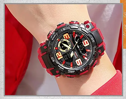 Fomtty Orologio da uomo, militare, tattico, analogico, digitale, cronografo da polso, impermeabile, per attività miniatura 2