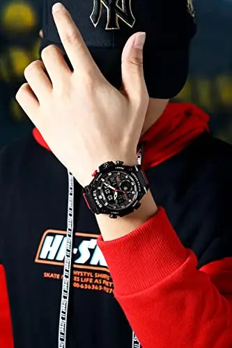 Fomtty Orologio da uomo, militare, tattico, analogico, digitale, cronografo, orologio da polso, impermeabile, per miniatura 2