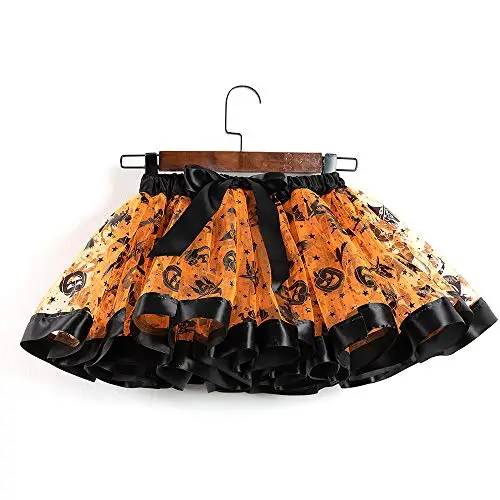 Fontee® Costumi Halloween Ragazze Vestiti Tutu Gonne Abiti Gonna da Balletto per Ragazze Bambini, con Zucca Fascia miniatura 3
