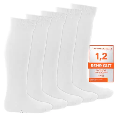 Footstar Celodoro EVERYDAY! - Calza al ginocchio KIDS - 5 paia di calze lunghe bambino - in cotone - Bianco - 23 miniatura 2