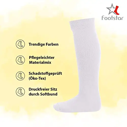 Footstar Celodoro EVERYDAY! - Calza al ginocchio KIDS - 5 paia di calze lunghe bambino - in cotone - Bianco - 23 miniatura 3