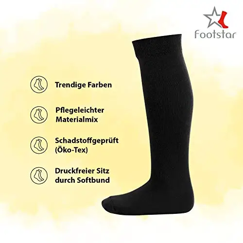 Footstar Celodoro EVERYDAY! - Calza al ginocchio KIDS - 5 paia di calze lunghe bambino - in cotone - Nero - 31 miniatura 3