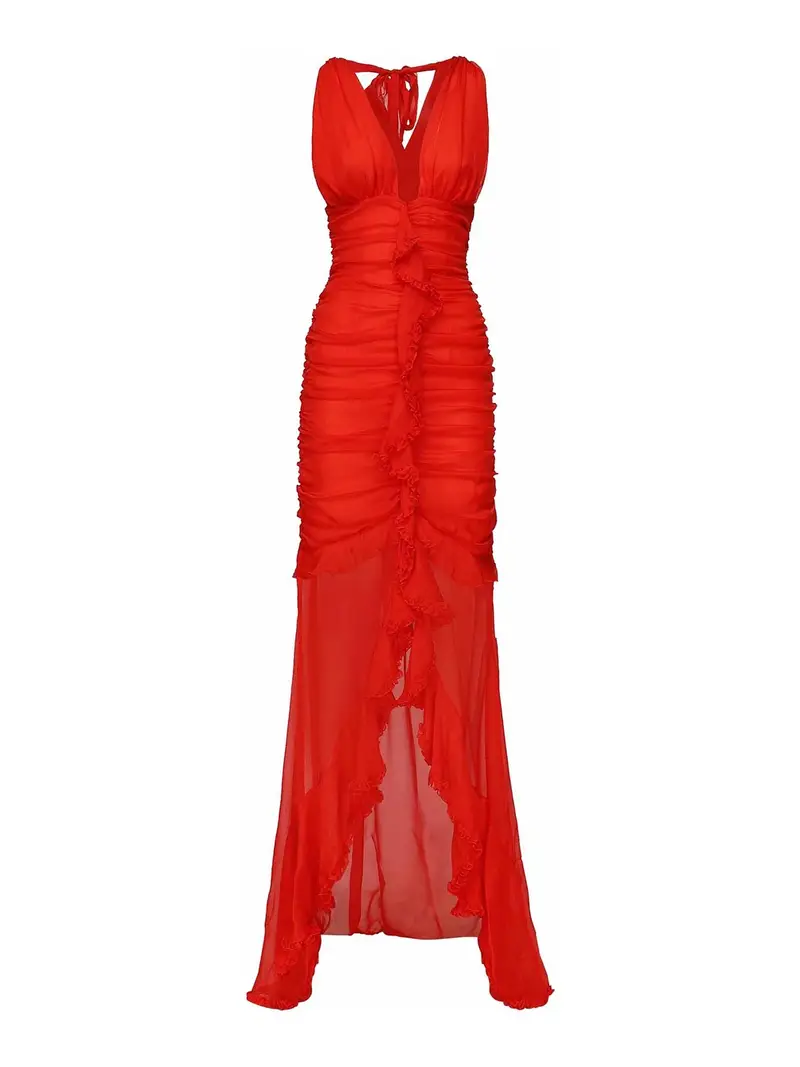 Vestito di seta Kayta Rosso