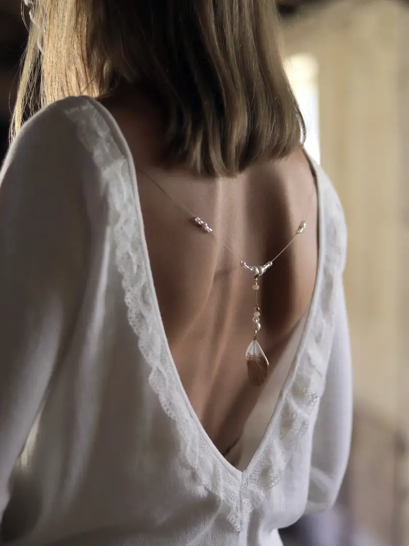 Forever & Eva C212 Ciondolo a Piuma