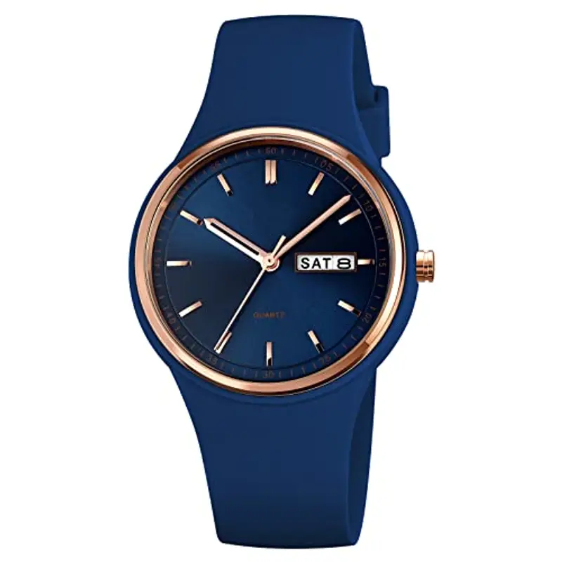 Forrader Orologio sportivo da donna con cinturino in silicone e quadrante grande, impermeabile, alla moda, casual, semplice, al quarzo, analogico, per donne e ragazze