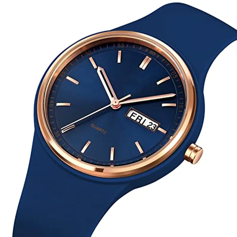 Forrader Orologio sportivo da donna con cinturino in silicone e quadrante grande, impermeabile, alla moda, casual, semplice, al quarzo, analogico, per donne e ragazze miniatura 2