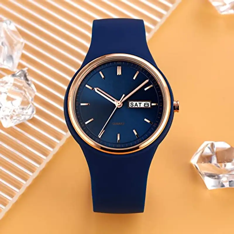 Forrader Orologio sportivo da donna con cinturino in silicone e quadrante grande, impermeabile, alla moda, casual, semplice, al quarzo, analogico, per donne e ragazze miniatura 3