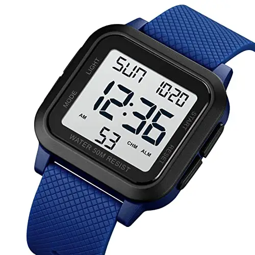 Forrader Orologio sportivo digitale da uomo, impermeabile, con retroilluminazione a LED, sveglia, conto alla rovescia miniatura 2