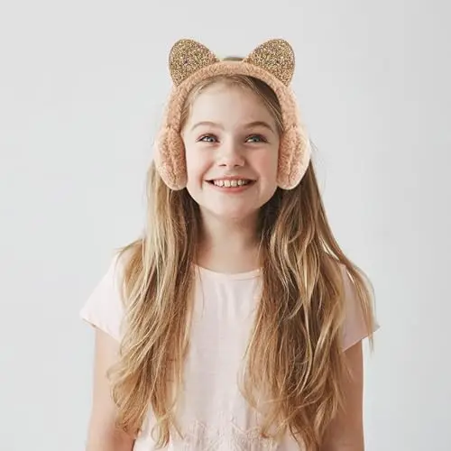 Forreen Copriorecchie Bambina, 2 Pezzi Paraorecchie Invernali Regolabili Morbidi in Peluche Graziosi Prova di Freddo miniatura 2
