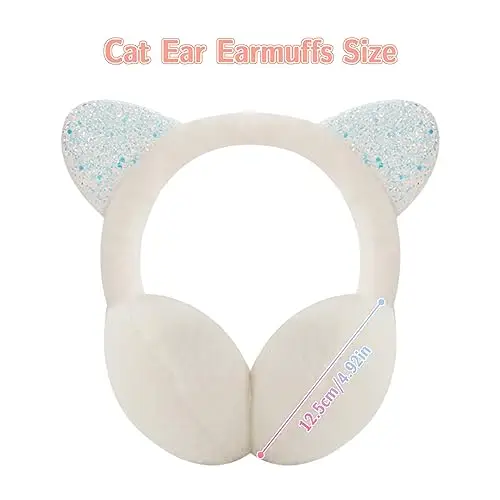 Forreen Paraorecchie Bambina, 2 Pezzi Copriorecchie Invernali Regolabili Morbidi in Peluche Graziosi Prova di Freddo miniatura 3