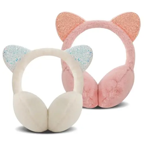 Forreen Paraorecchie Invernali da Bambina, 2 Pezzi Scaldini per Orecchie Dimensioni Regolabili Plush Offerta Fluffy