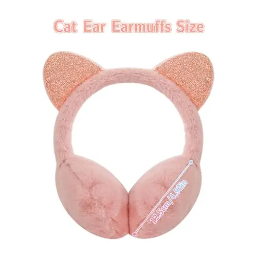 Forreen Paraorecchie Invernali da Bambina, 2 Pezzi Scaldini per Orecchie Dimensioni Regolabili Plush Offerta Fluffy miniatura 3