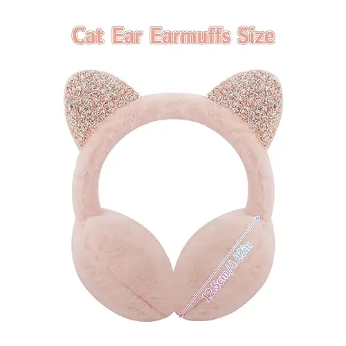 Forreen Paraorecchie Invernali da Donna, 2 Pezzi Scaldini per Orecchie Dimensioni Regolabili Plush Offerta Fluffy miniatura 3