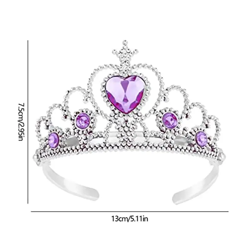 Forreen Princess Tiara Crown, 9 Pezzi Corona Principessa Bambina Scintillante Strass Interessante Tiara Principessa Corona per Bambini Bambine Cosplay Feste di Compleanno miniatura 2