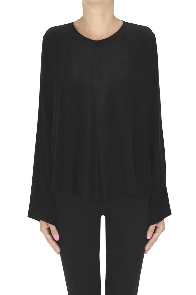 Blusa in velluto millerighe