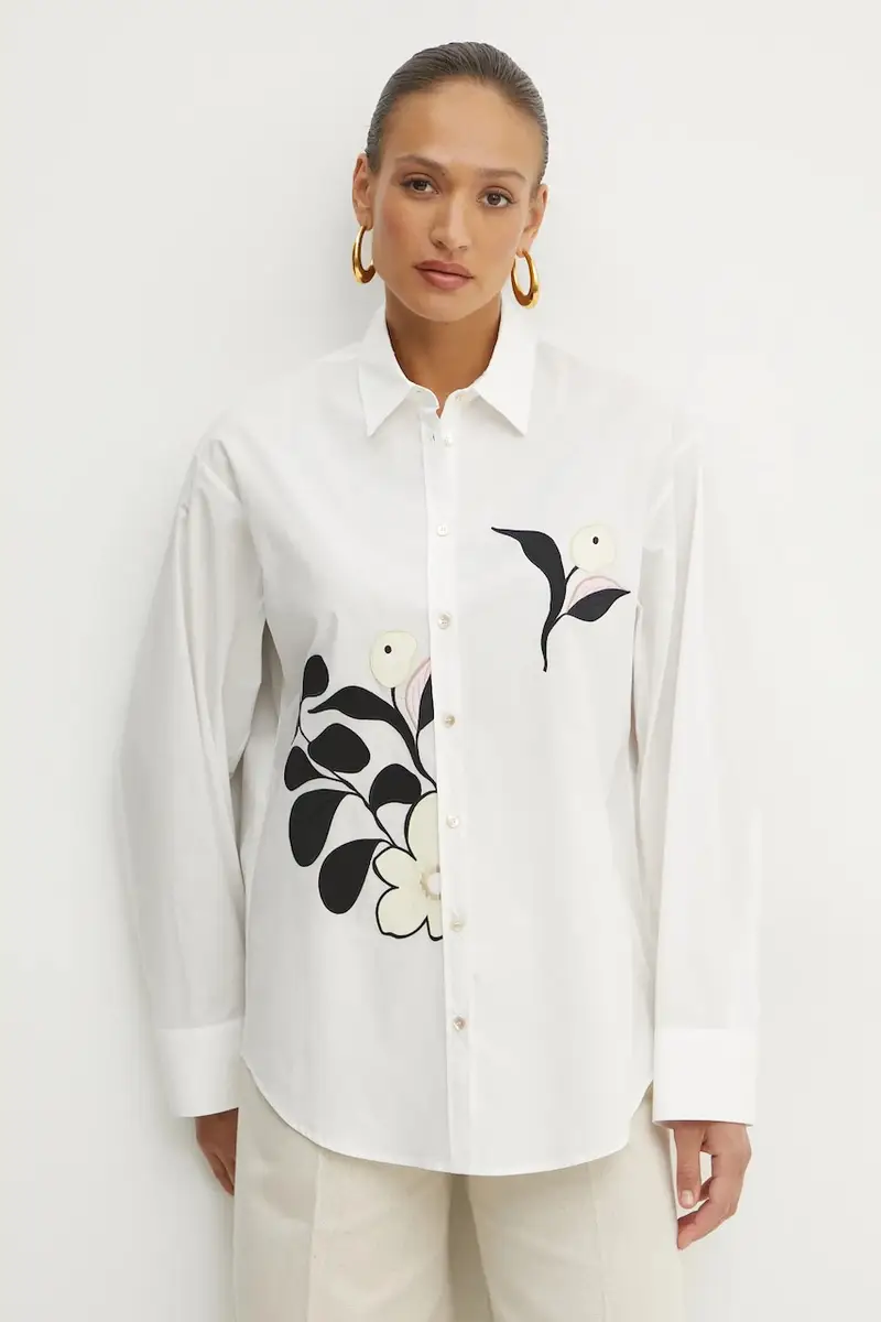 camicia in cotone donna colore bianco 13553.my shirt