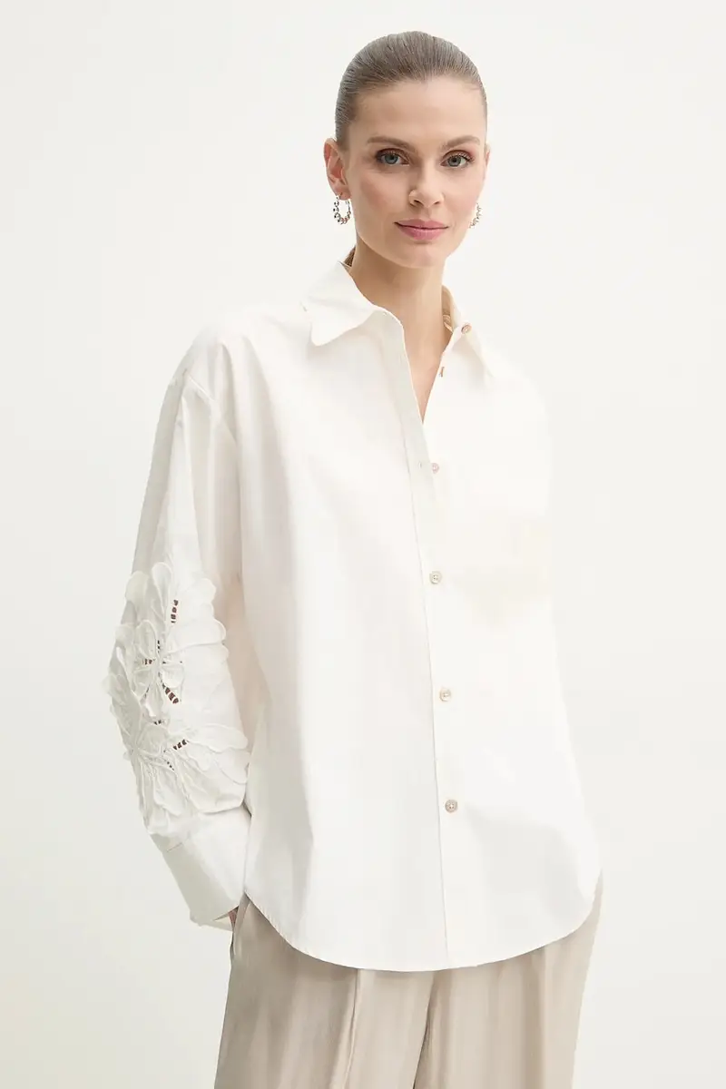 camicia in cotone donna colore bianco 13605.my shirt