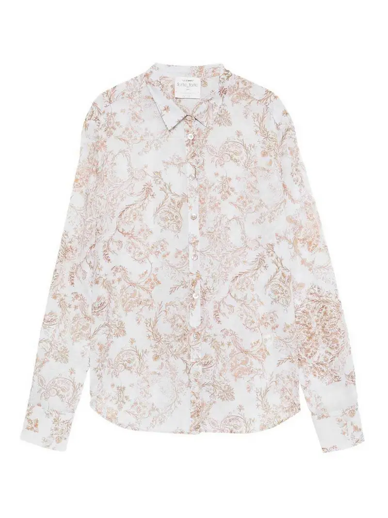 Camicia in cotone fantasia Color Carne E Neutri