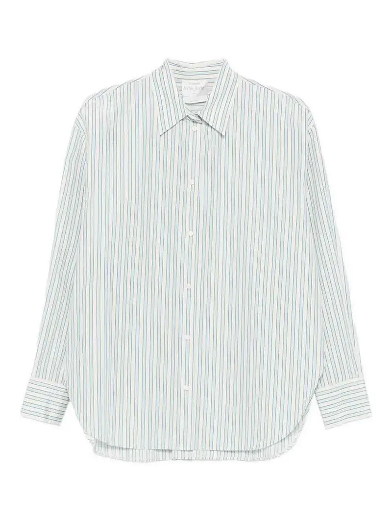Camicia in misto cotone a righe Blu