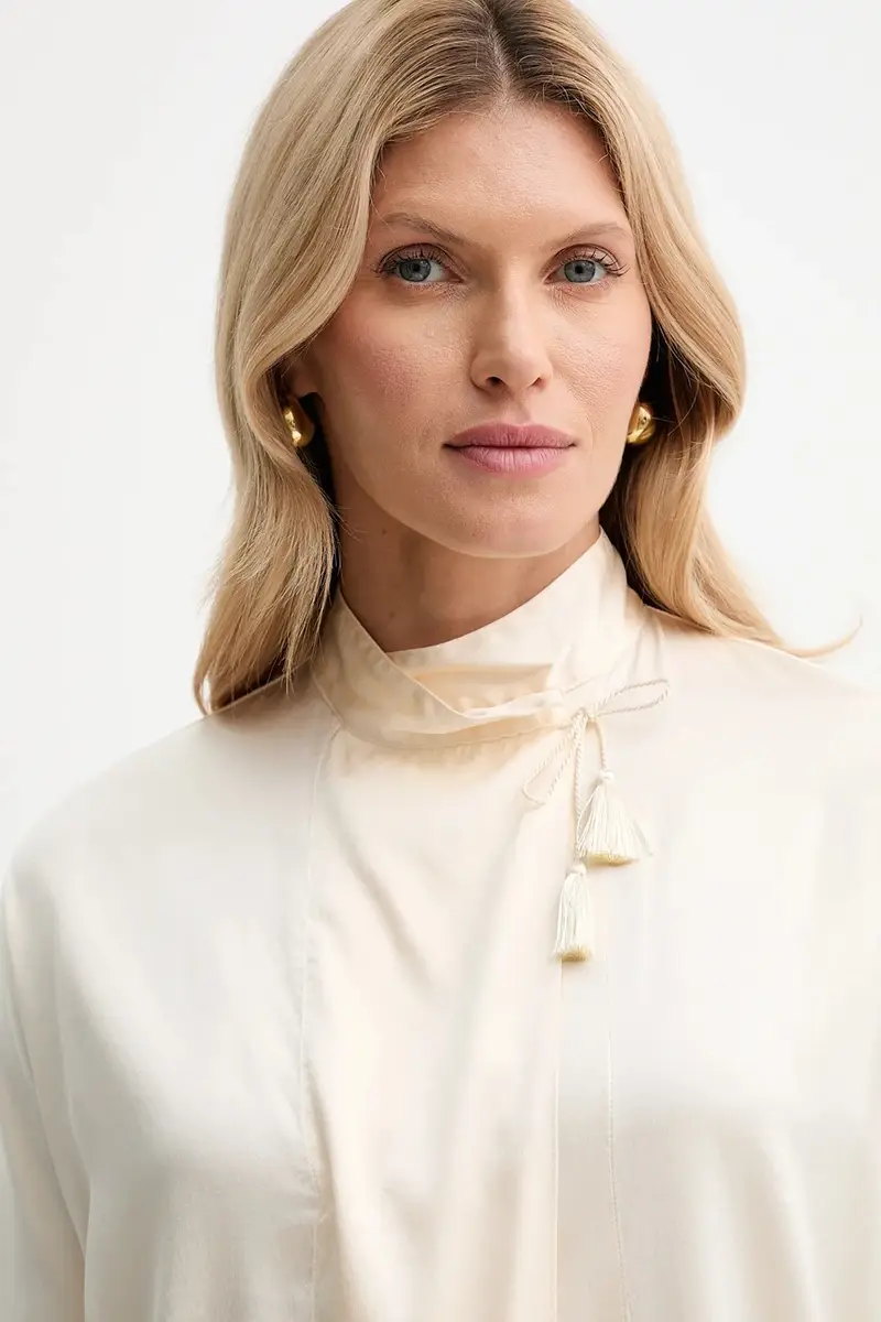 camicia in seta donna colore beige 14076.my.shirt miniatura 4