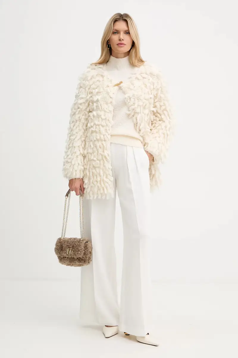 cardigan con lana colore beige 14452.mycoat miniatura 2