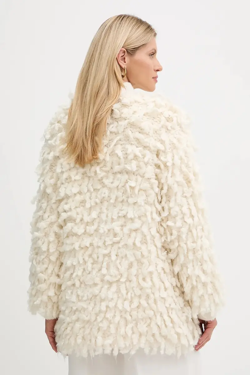 cardigan con lana colore beige 14452.mycoat miniatura 3