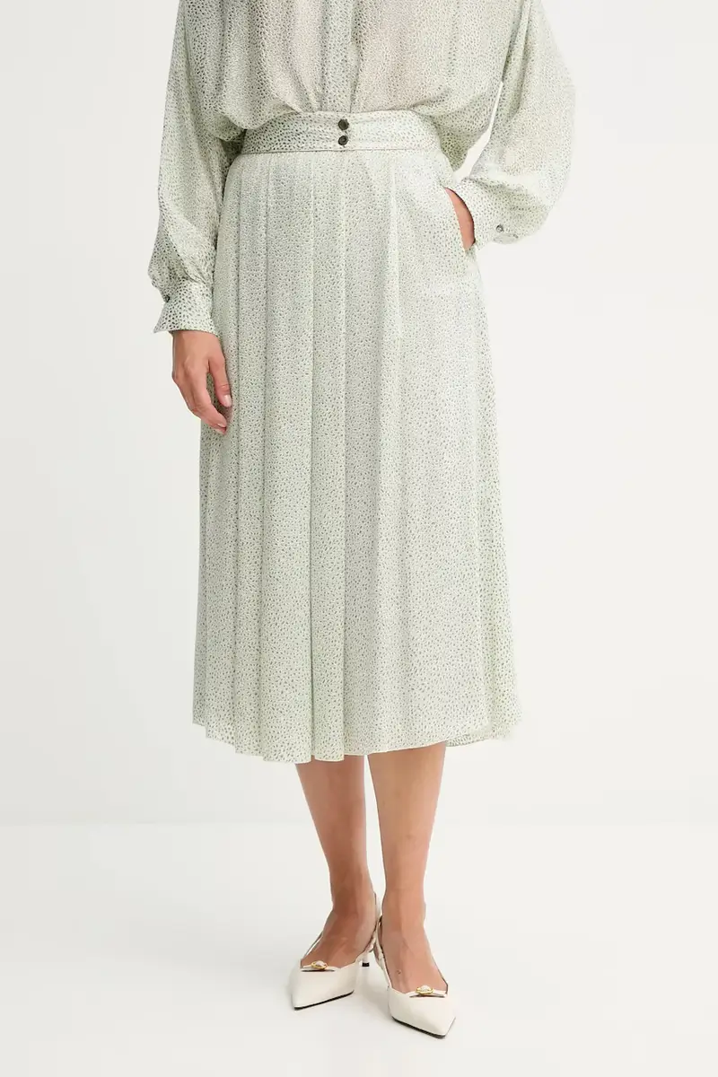 gonna con aggiunta di seta colore verde 14125.my.skirt
