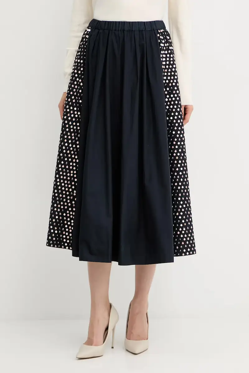 gonna in cotone colore blu navy 14114.my.skirt