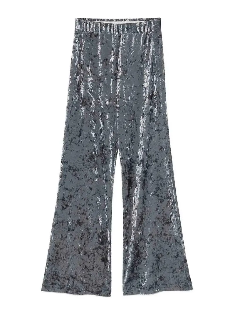 Pantaloni a vita alta in velluto Grigio