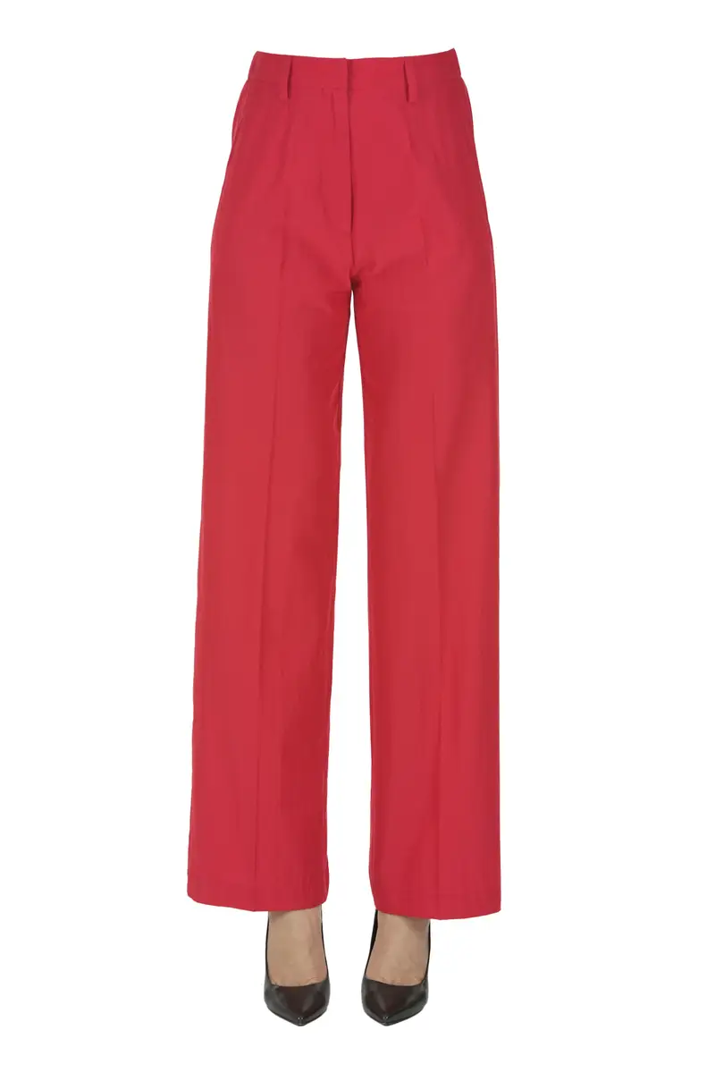 Pantaloni con pinces Rosso