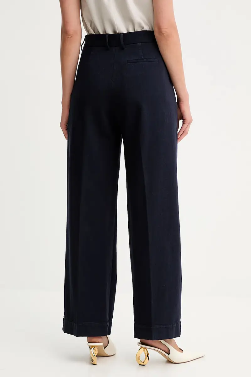 pantaloni in cotone donna colore blu navy 14036.my.pants miniatura 3