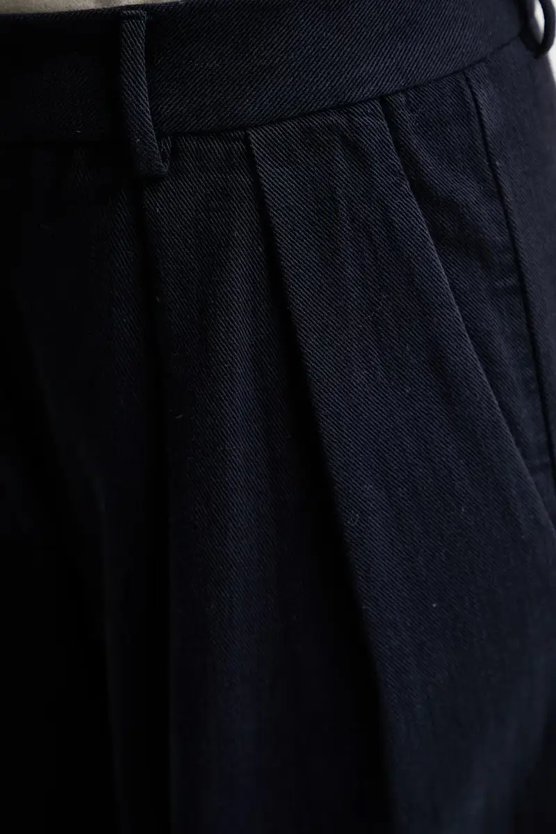 pantaloni in cotone donna colore blu navy 14036.my.pants miniatura 4