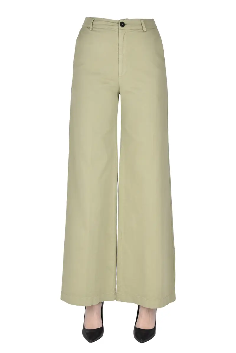 Pantaloni in cotone Verde pastello