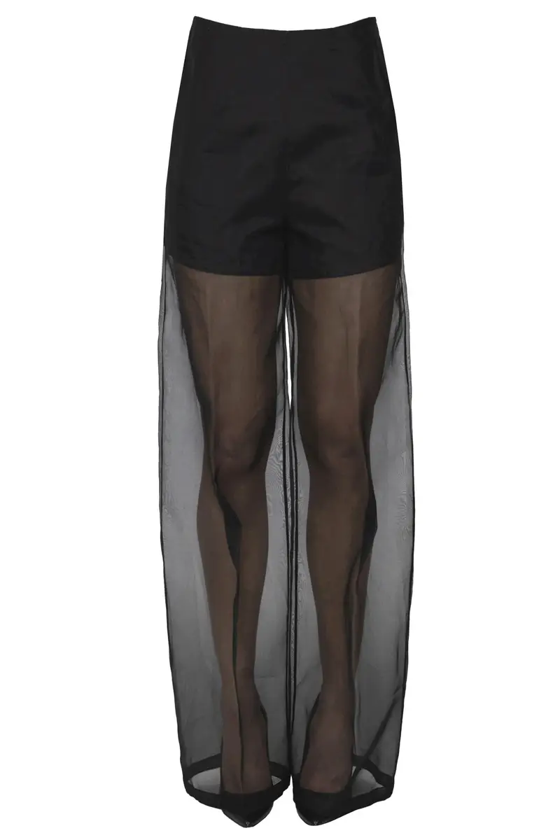 Pantaloni in seta Nero