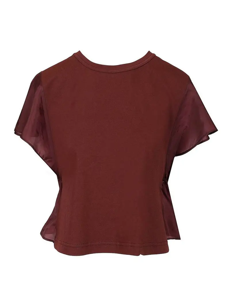 T-shirt in maglia Bordeaux