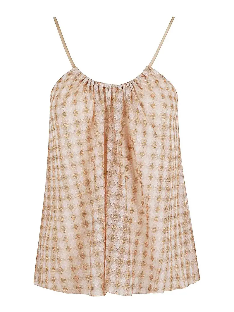 Top in jersey diamantato Multicolore