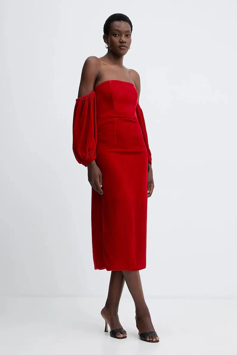 vestito con seta colore rosso 14350.mydress miniatura 2