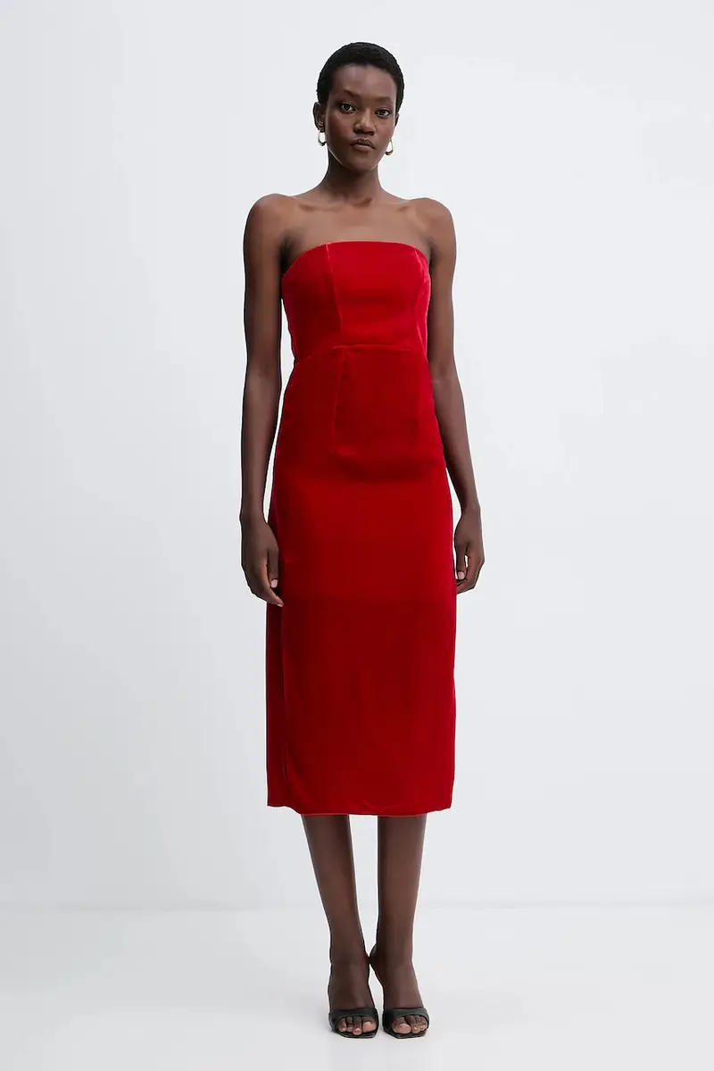 vestito con seta colore rosso 14350.mydress miniatura 5