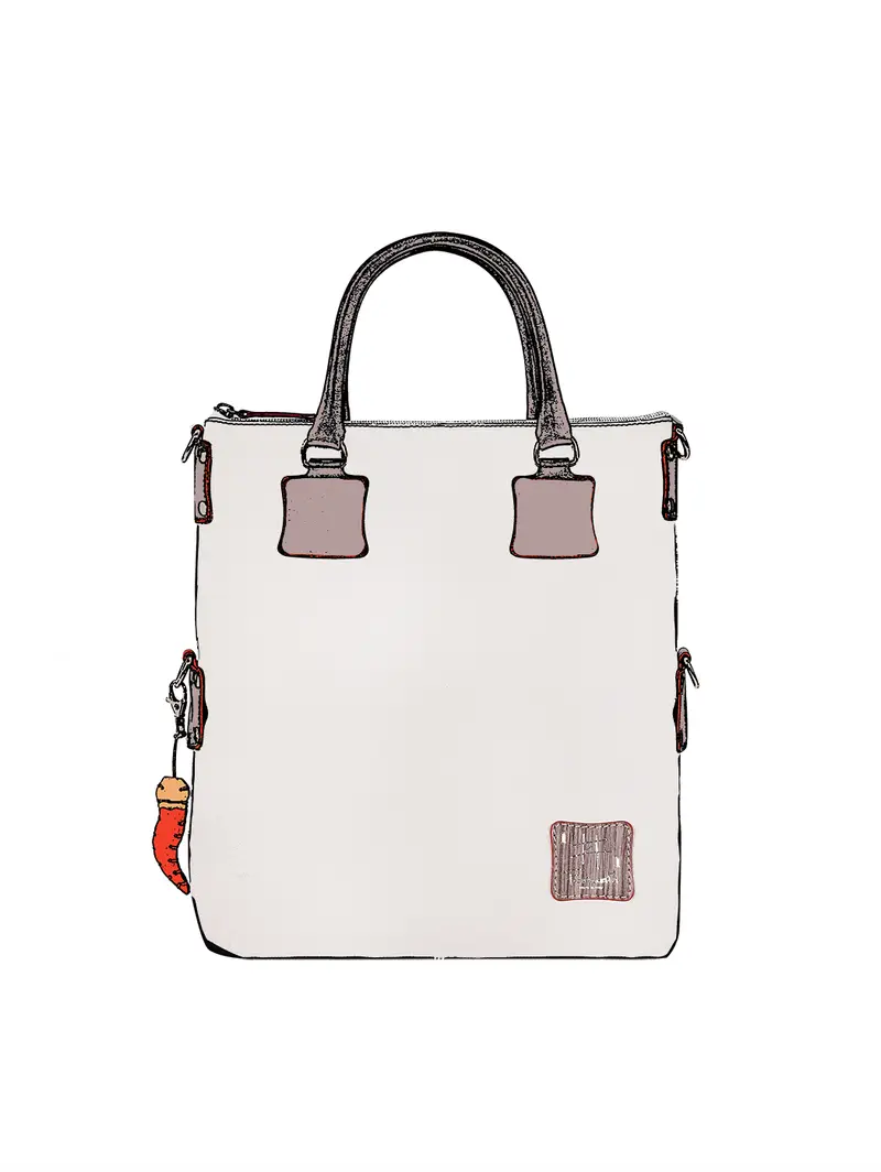Borsa Grande Tote In Vera Pelle Bianca - Fatta Mano Bianco