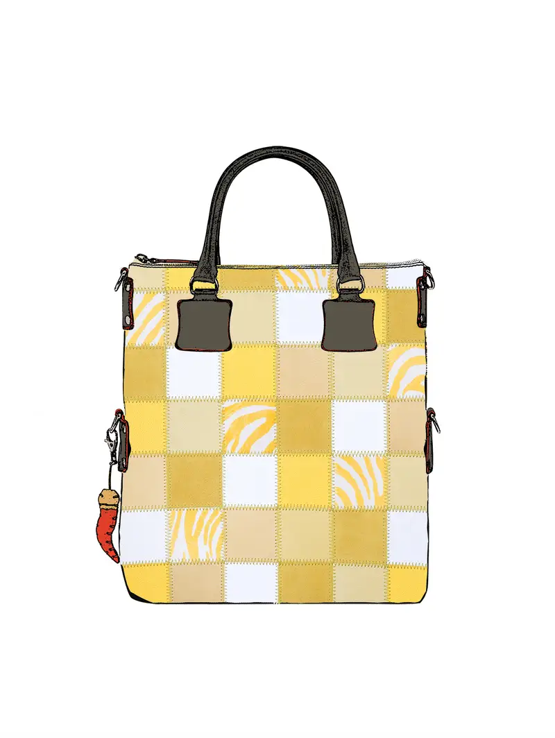 Borsa Patchwork Fatta Mano Giallo