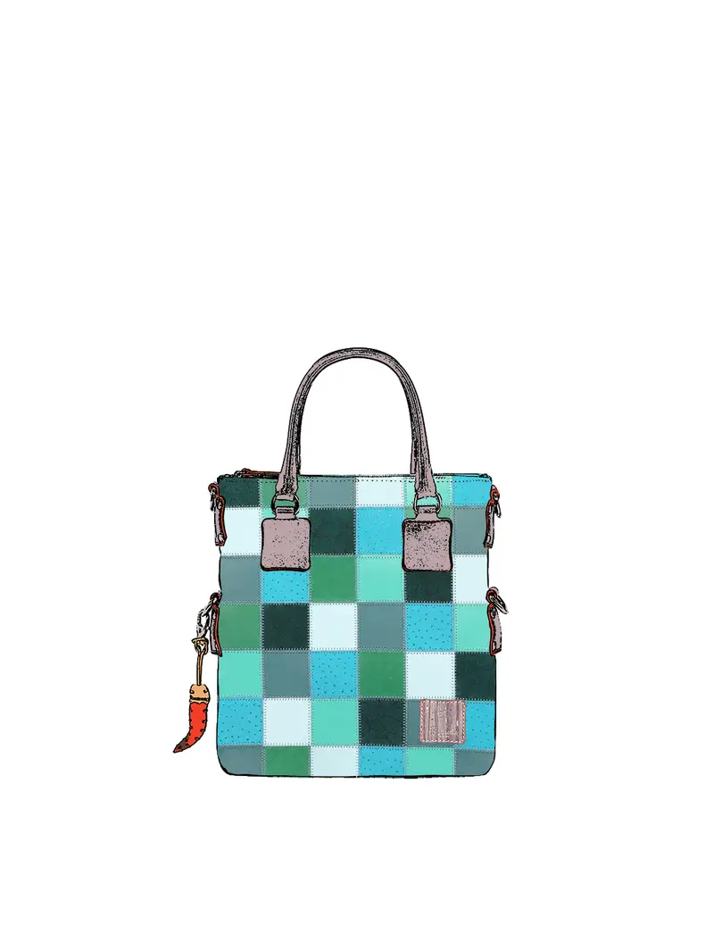 Mini Borsa Patchwork Verde Fatta Mano