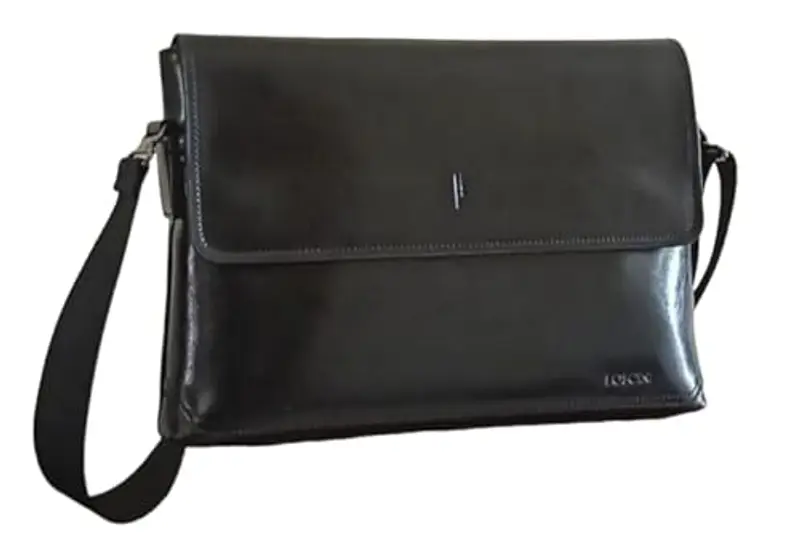 FOSCINI Borsa nera messenger uomo donna in pelle a Tracolla | Porta documenti | porta PC 13" e fogli A4 | per università ufficio lavoro viaggio | nuova collezione 3.0 | elegante leggera