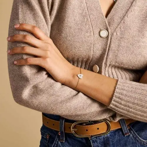 Fossil Bracciale a catena sottile da donna in acciaio inox con chiusura a moschettone, Giallo oro miniatura 2